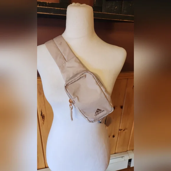 Adidas Essentials Sling Crossbody Bag Beige Pink - Picture 14 of 15